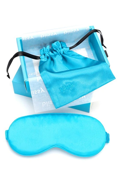 Blissy Silk Sleep Mask In Bahama Blue