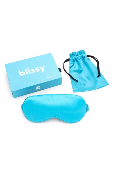Blissy Silk Sleep Mask In Bahama Blue