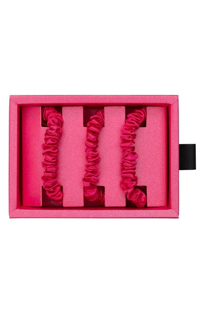 Blissy 3-pack Skinny Silk Scrunchies In Hibiscus