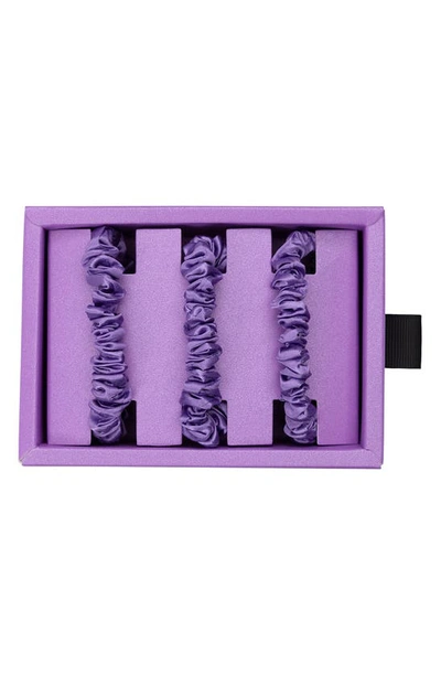 Blissy 3-pack Skinny Silk Scrunchies In Orchid