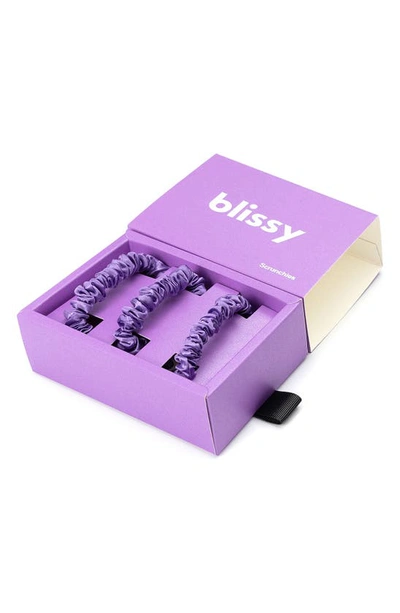 Blissy 3-pack Skinny Silk Scrunchies In Orchid