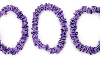 Blissy 3-pack Skinny Silk Scrunchies In Orchid