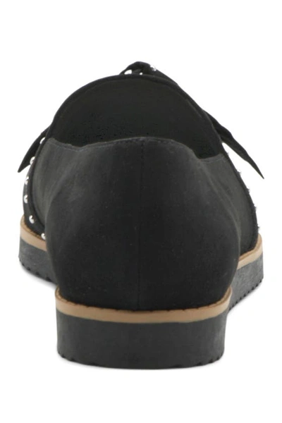 Shop Adrienne Vittadini Laverne Studded Pointed Toe Flat In Black Su