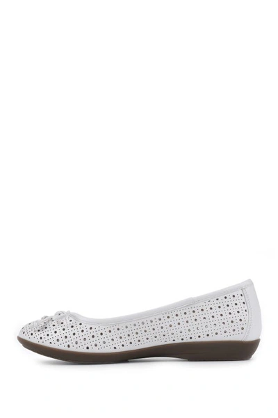 Shop Cliffs By White Mountain Cheryl Ballet Flat In White/burnished/smooth