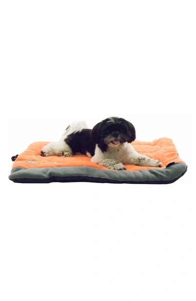Shop Pet Life Helios Combat-terrain Outdoor Cordura-nyco Travel Folding Dog Bed In Orange Grey