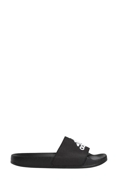 Adidas Originals Kids' Adilette Shower Sport Slide In Black/ White