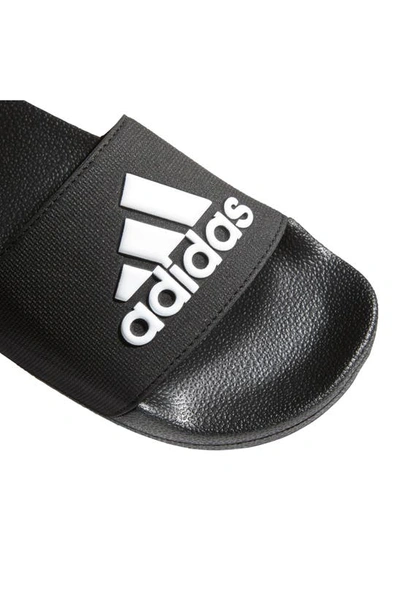 Adidas Originals Kids' Adilette Shower Sport Slide In Black/ White