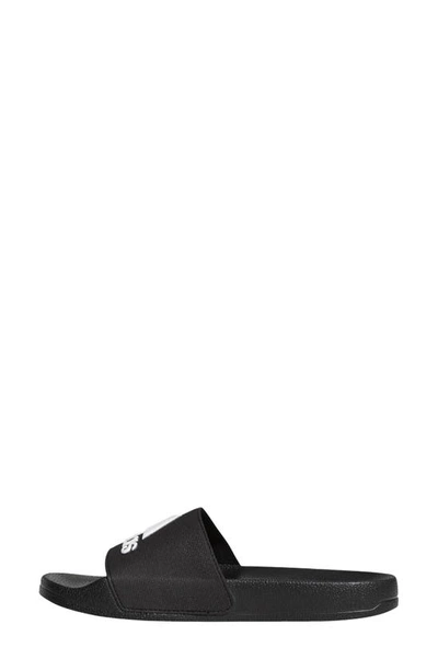 Adidas Originals Kids' Adilette Shower Sport Slide In Black/ White