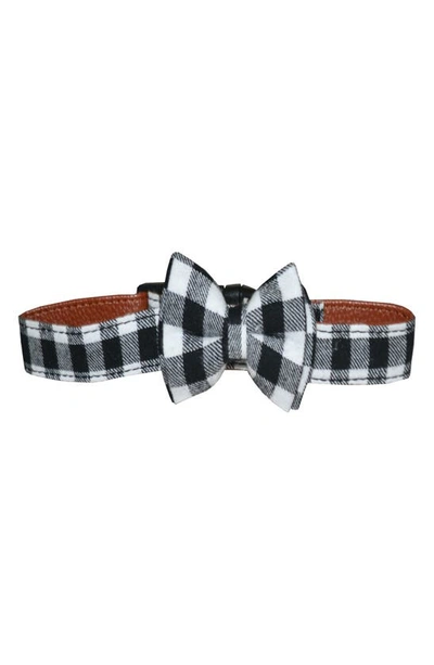 Shop Dogs Of Glamour Medium Green/navy Dapper Bow Tie In Black/white