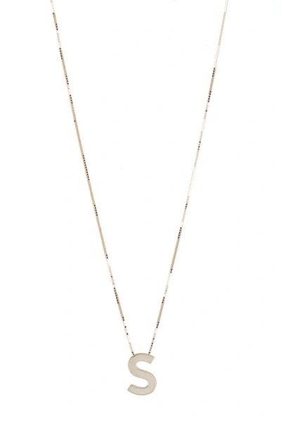 Karat Rush 14k Yellow Gold Block Letter Initial Pendant Necklace In Yellow Gold