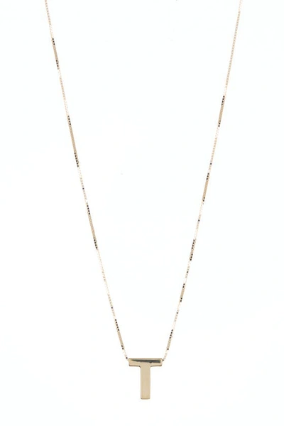 Karat Rush 14k Yellow Gold Block Letter Initial Pendant Necklace In Yellow Gold