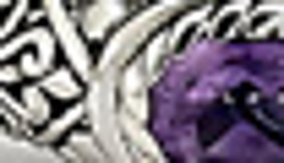 Samuel B. Sterling Silver Twisted Amethyst Cable Hinged Bangle In Purple
