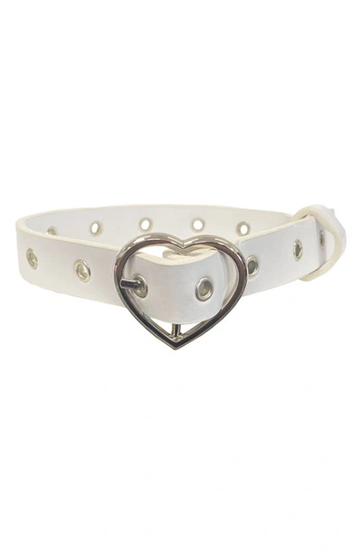 Shop Dogs Of Glamour Wagner Heart White Dog Collar