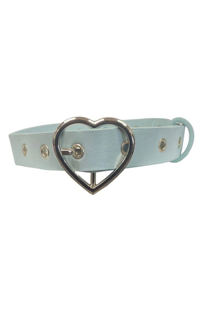 Shop Dogs Of Glamour Wagner Heart White Dog Collar In Blue