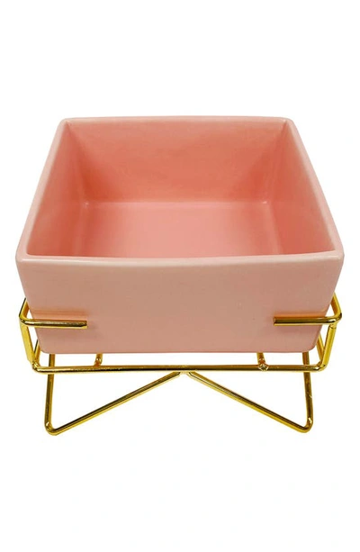 Shop Dogs Of Glamour Camila Luxury Square Bowl In Pink