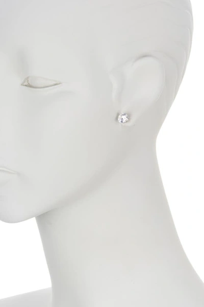 Nordstrom Rack Sterling Silver Round Cut Cz Studs In Clear/silver