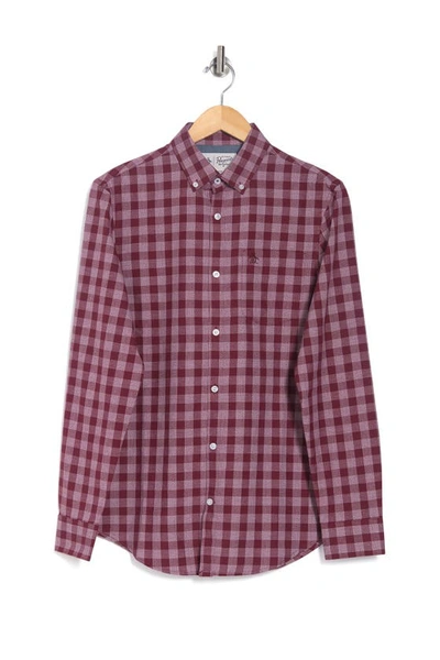 Shop Original Penguin Gingham Woven Button-down Shirt In 608 Tawny Port