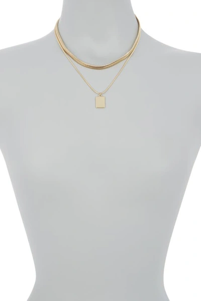 Nordstrom Rack Snake Chain Collar & Pendant Layered Necklace In Gold