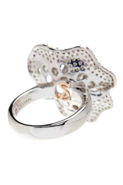 Suzy Levian Sterling Silver Chocolate Cz Ring In Brown