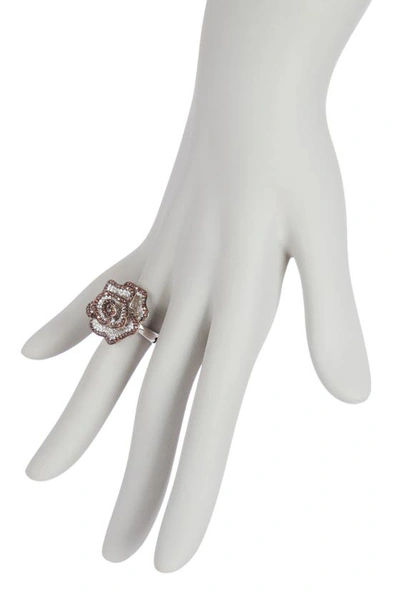 Suzy Levian Sterling Silver Chocolate Cz Ring In Brown