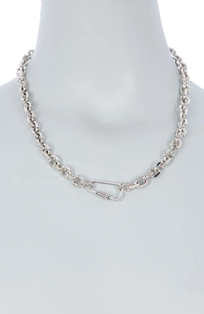 Shop Abound Carabiner Link Chain Necklace In Silver
