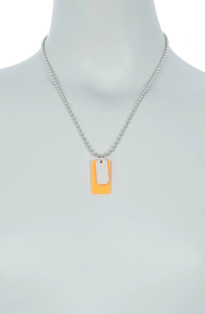 Shop Abound Neon Dog Tag Pendant Necklace In Orange- Silver
