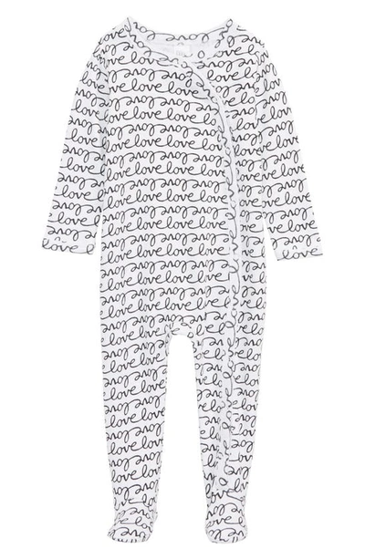 Shop Nordstrom Baby Baby Print Footie In White- Black Love