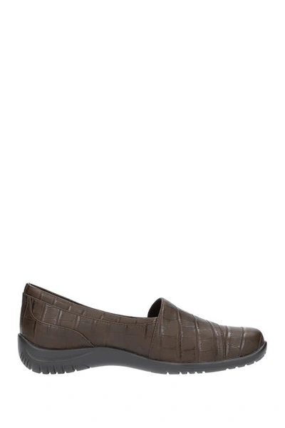 Easy Street Cinnamon Womens Man Made Slip On Penny Loafers In Brown Croco