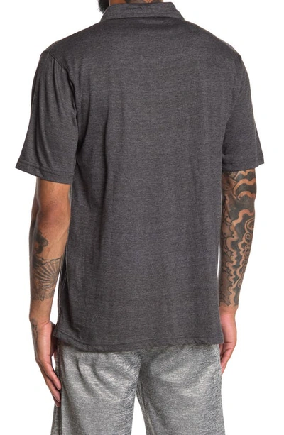 Burnside Classic Short Sleeve Polo Shirt In Heather Charcoal