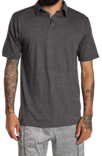 Burnside Classic Short Sleeve Polo Shirt In Heather Charcoal