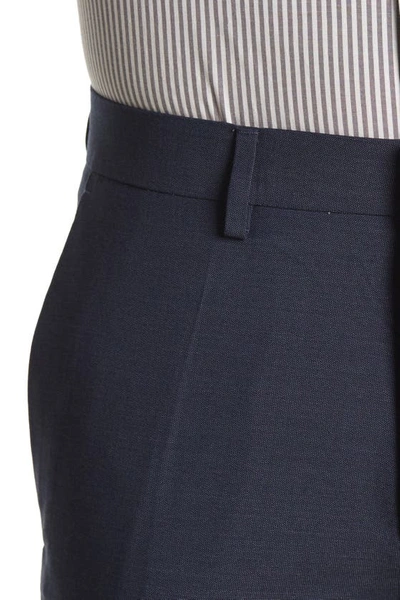 Reaction Kenneth Cole Texture Weave Slim Fit Dress Pant In Medium Blue