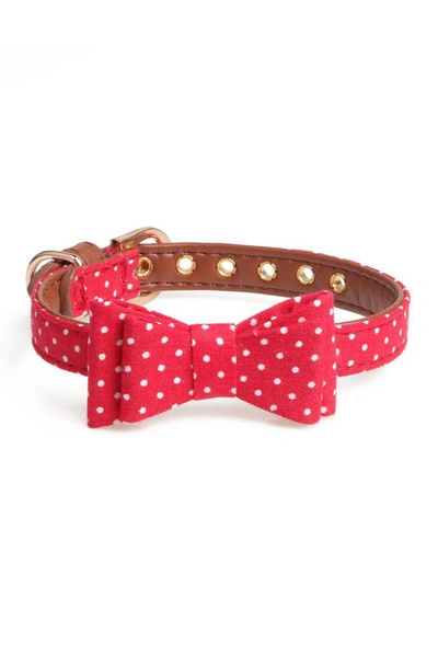 Shop Dogs Of Glamour Medium Red/white Polka Dot Collar