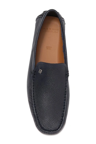 Shop Bally Wander Leather Driver In Navy