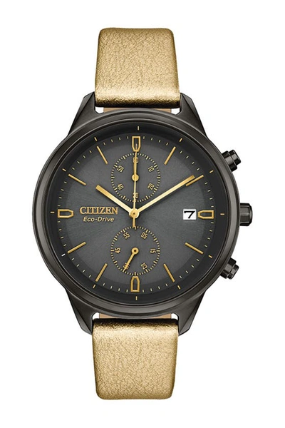 Shop Citizen Eco-drive Vegan Leather Strap Watch, 39mm In Khaki