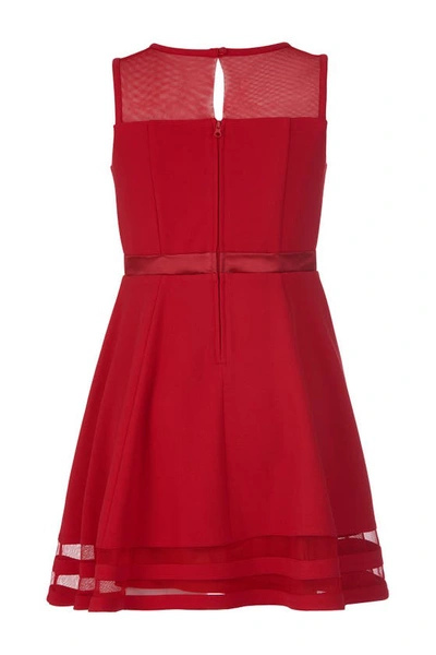 Shop Calvin Klein Illusion Mesh Dress In Red