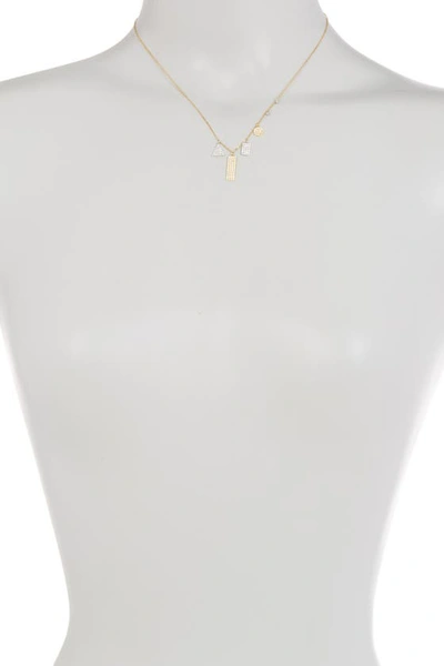 Shop Adornia Gold Plated Sterling Silver Multi Shaped Pavé Swarovski Crystal Accented Pendant Necklace