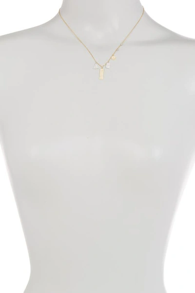 Adornia Gold Plated Sterling Silver Multi Shaped Pavé Swarovski Crystal Accented Pendant Necklace In Multi