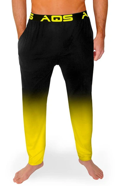 Shop Aqs Ombrè Lounge Pants In Black/ Yellow Ombre