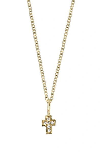 Shop Bony Levy 18k Yellow Gold Diamond Cross Pendant Necklace In 18ky