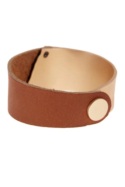 Shop Saachi Camel Wild Ways Genuine Leather Bracelet In Brown