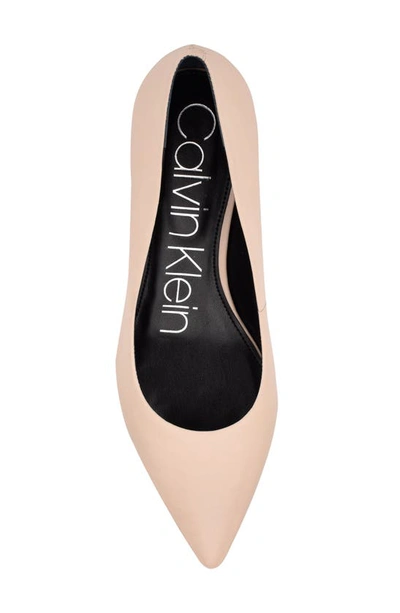 Calvin Klein Danica Pointed Toe Pump In Light Natural Leather | ModeSens