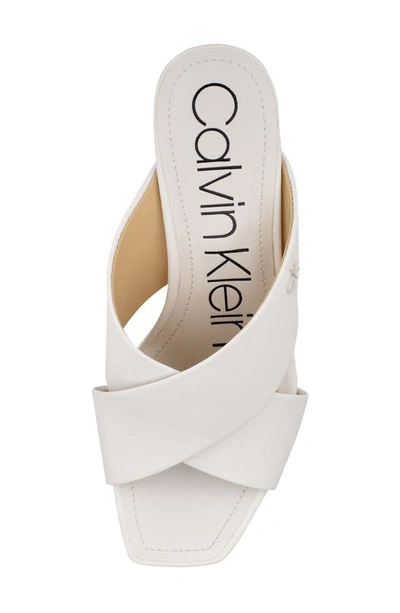 Shop Calvin Klein Isha Slide Sandal In White Leather