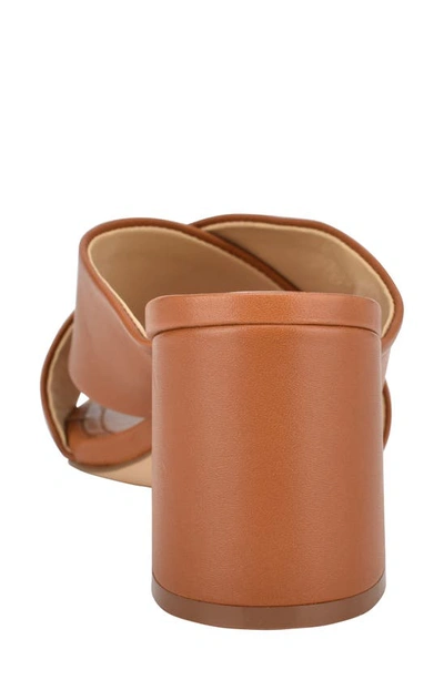 Shop Calvin Klein Isha Slide Sandal In Brown Leather