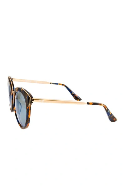Shop Aqs Poppy 54mm Round Sunglasses In Orange-blue-black-gold