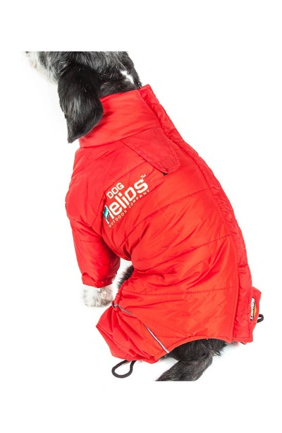Shop Pet Life Dog Helios ® Thunder-crackle Adjustable And Reflective Full-body Waded Winter Dog Jacket In Grenadine Red