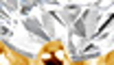 Suzy Levian Gold Plated Sterling Silver Cz Bridal Ring In Yellow