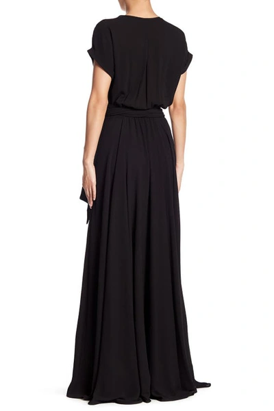 Shop Meghan La Jasmine Wrap Maxi Dress In Black