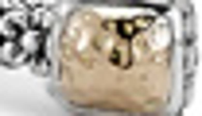 Samuel B. Floral Design Hinged Cuff Bracelet In Silver And Gold