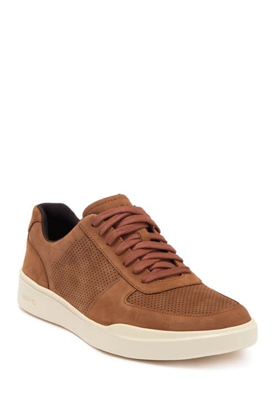 Shop Cole Haan Grand Crosscourt Modern Perforated Sneaker In British Tan