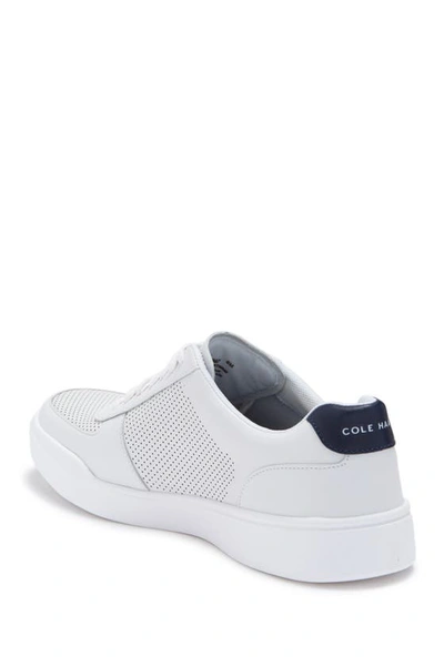 Shop Cole Haan Grand Crosscourt Modern Perforated Sneaker In Optic White / Molten Lava